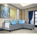 Adorn India Calloway Bricks L Shape 5 Seater Sofa Set (Right Hand Side) (Grey)