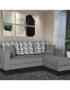 Adorn India Berlin Bricks L Shape 4 Seater Sofa Set (Right Hand Side) (Grey) Martin Plus