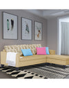 Adorn India Bruce Leaf L Shape 5 Seater Sofa Set (Right Hand Side) (Beige)