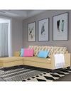 Adorn India Bruce Leaf L Shape 5 Seater Sofa Set (Left Hand Side) (Beige)