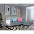 Adorn India Bruce Leaf L Shape 5 Seater Sofa Set RHS (Grey) (3 Year Warranty)