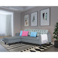 Adorn India Bruce Leaf L Shape 5 Seater Sofa Set LHS (Grey) (3 Year Warranty)