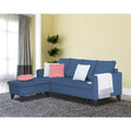 Adorn India Jonas Decent L Shape 5 Seater Sofa Set LHS (Blue) (3 Year Warranty)
