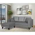 Adorn India Hector Stripes L Shape 4 Seater Sofa Set (Left Hand Side) (Grey) Martin Plus (3 Year Warranty)