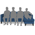 Adorn India Aladra L Shape Decent 5 Seater Sofa Set RHS (Blue) (3 Year Warranty)