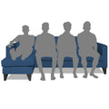 Adorn India Aladra L Shape Decent 5 Seater Sofa Set LHS (Blue) (3 Year Warranty)