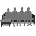 Adorn India Aladra L Shape Decent 5 Seater Sofa Set LHS (Grey & Black) (3 Year Warranty)