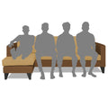 Adorn India Aladra L Shape Decent 5 Seater Sofa Set LHS (Brown & Beige) (3 Year Warranty)