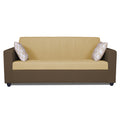 Adorn India Rio Highback 3 Seater Sofa (Brown & Beige) (3 Year Warranty)