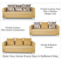Adorn India Alita 3 Seater Compact Sofa (Beige)