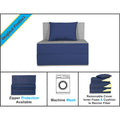 Adorn India Easy 2 Seater Sofa cumbed 3x6 (Blue & Grey) (1 Year Warranty)