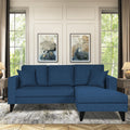Adorn India Martin L Shape Right Hand Side Sofa Set Plain (Blue) 4 Seater (3 Year Warranty)