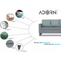 Adorn India Dorothy Blossom L Shape 5 Seater Sofa Set (Right Hand Side) (Grey) (3 Year Warranty)