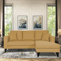 Adorn India Martin L Shape Right Hand Side Sofa Set Plain (Beige) 4 Seater (3 Year Warranty)