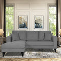 Adorn India Martin L Shape 4 Seater Sofa Set Plain (Left Hand Side) (Grey) (3 Year Warranty)