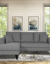 Adorn India Martin L Shape 4 Seater Sofa Set Plain (Left Hand Side) (Grey)