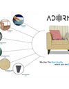 Adorn India Lawson Stripes (3 Years Warranty) 1 Seater Sofa (Beige) Modern