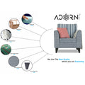 Adorn India Lawson Stripes 1 Seater Sofa (Grey)