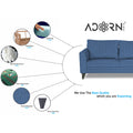 Adorn India Enzo Decent 3+1+1 5 Seater Sofa Set with Centre Table (Blue)