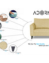 Adorn India Enzo Decent  (3 Years Warranty) 2 Seater Sofa (Beige) Modern