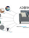 Adorn India Sheldon Crafty (3 Years Warranty) 1 Seater Sofa (Grey) Modern