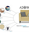 Adorn India Enzo Decent  (3 Years Warranty) 1 Seater Sofa (Beige) Modern