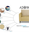 Adorn India Tornado Bricks (3 Years Warranty) 3+1+1 5 Seater Sofa Set with Centre Table (Beige) Modern