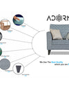 Adorn India Tornado Bricks (3 Years Warranty) 1 Seater Sofa (Grey) Modern