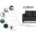 Adorn India Straight line Plus Leatherette 3+1+1 5 Seater Sofa Set (Black) (3 Year Warranty)