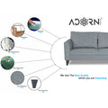 Adorn India Enzo Decent 3+2 5 Seater Sofa Set with Centre Table (Grey)