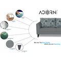 Adorn India Sheldon Crafty 3 Seater Sofa (Grey)
