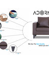 Adorn India Straight line Plus Leatherette 2 Seater Sofa (Brown)