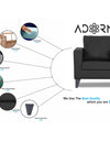 Adorn India Straight line Plus Leatherette 1 Seater Sofa (Black)