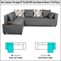 Adorn India Mclain L Shape 6 Seater Sofa (Left Side Handle)(Light Grey)