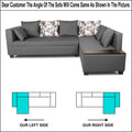 Adorn India Mclain L Shape 6 Seater Sofa (Light Grey)