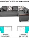 Adorn India Mclain L Shape 6 Seater Sofa (Light Grey)