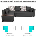 Adorn India Mclain L Shape 6 Seater Sofa (Left Side Handle)(Dark Grey)