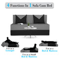 Adorn India Foam Easy Boom 2 Seater Sofa Cum Bed 4 X 6 (Grey & Black) (1 Year Warranty)