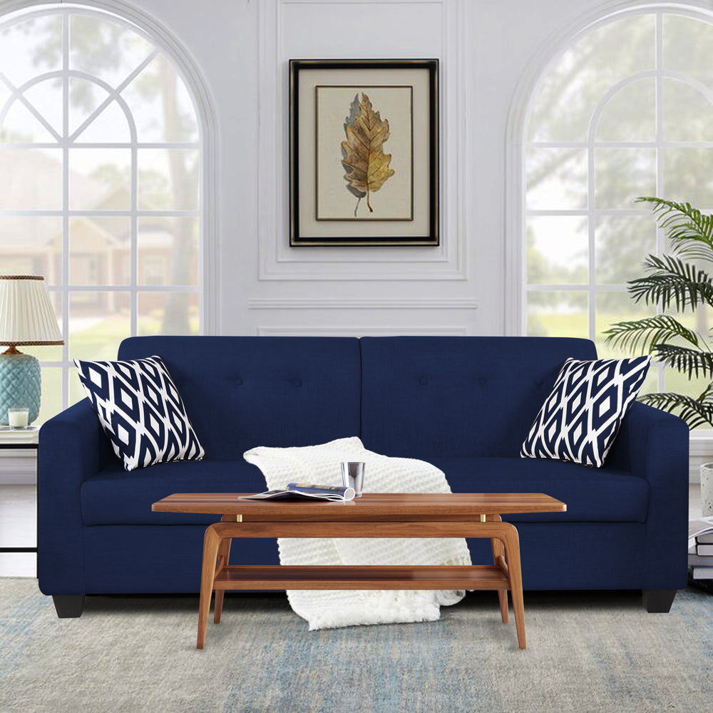 Adorn India Blazer Plus 3 Seater Sofa (Blue)
