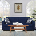Adorn India Blazer Plus 3 Seater Sofa (Blue)