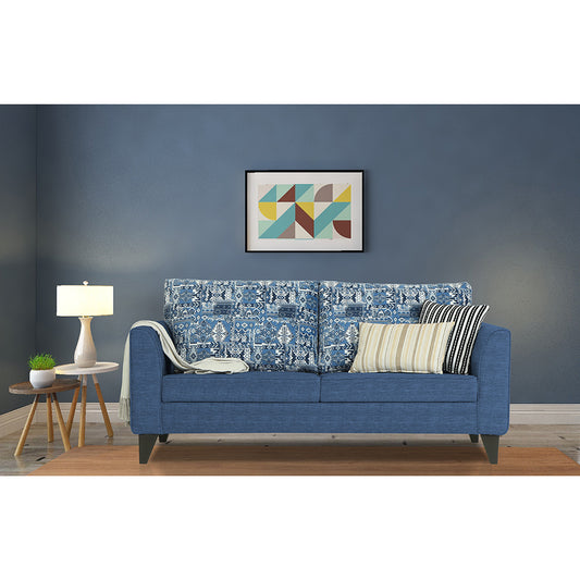 Adorn India Sheldon Crafty 3 Seater Sofa (Blue)