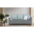 Adorn India Straight Line Plus Stripes 3 Seater Sofa (Grey) (3 Year Warranty)