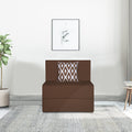 Adorn India Easy 1 Seater Sofa Cum Bed (Rhombus Pattern) Chennile Fabric - Washable Cover - Including 1 Cushion - Size 2.5' x 6' Ft (Brown Color) Perfect for Home & Office for Guests