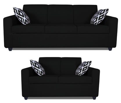 Adorn India Monteno Five Seater 3+2 Sofa Set (Black)