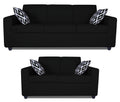 Adorn India Monteno Five Seater 3+2 Sofa Set (Black) (3 Year Warranty)