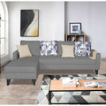 Adorn India Hallton L Shape 5 Seater Sofa Set Digitel Print (Left Hand Side) (Grey) (3 Year Warranty)