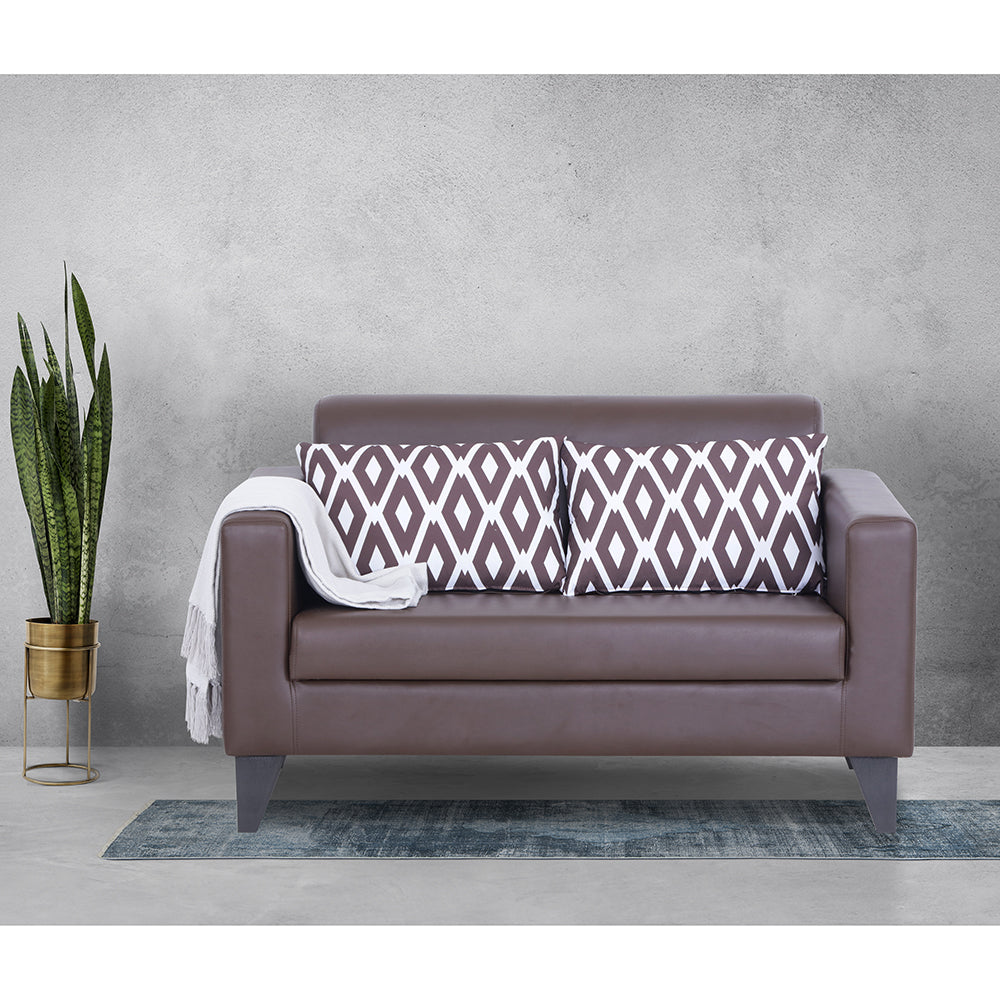 Adorn India Bladen Leatherette 2 Seater Sofa (Brown)