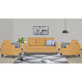Adorn India Hallton Plain 3+1+1 5 Seater Sofa Set (Beige) (3 Year Warranty)