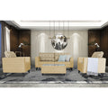 Cortina Damask 3+1+1 5 Seater Sofa Set with Centre Table (Beige) Modern