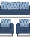 Adorn India Straight line Plus Leaf 3+1+1 5 Seater Sofa Set (Blue)